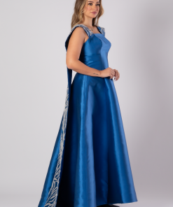 Alternative view of تريجر آيلاند - فستان سهرة طويل مزين بشك من الخلف