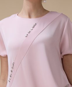 Alternative view of اكتان - جلابية طويلة وردي فاتح بقصة واسعة