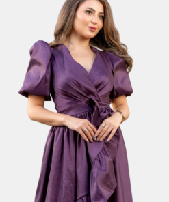 Alternative view of تريجر آيلاند - فستان ميدي تفتة لف باكمام بف