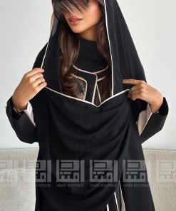 Alternative view of دار امتنان - بكج عباية الخريف سوداء ربع كلوش بقماش ليمار  1494