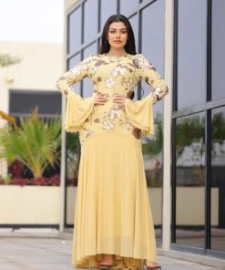 أوبرا فاشن - فستان سهرة تل استرتش بتطريز ترتر فاخر على الصدر