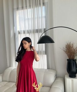 Alternative view of روز المها - فستان احمر ميد ناعم