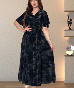 Alternative view of تريجر آيلاند - فستان مخمل اسود ناعم شانل