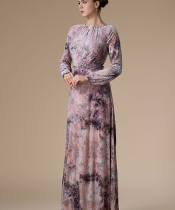 Alternative view of اكتان - فستان موف طويل شيفون