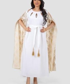 أوبرا فاشن - جلابية كويتية لون ابيض باكمام طويلة