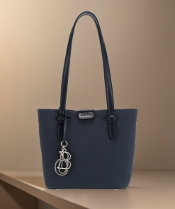 Alternative view of أوبرا فاشن - شنطة كريسبيلا مصنوعة من القماش المتين والجلد الفاخر لون كحلي