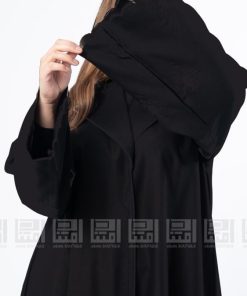 دار امتنان - عباية سوداء بقصة رسمية بتطريز زهور- 1418