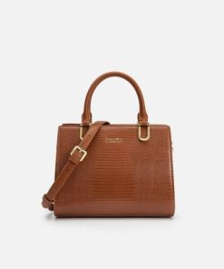 الفي - شنطة نسائية كلاسيك جلد بلون بني