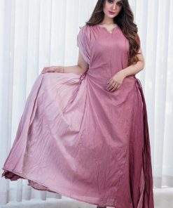 Alternative view of أوبرا فاشن - جلابية كويتية وسعة لون لحمي مموج قماش مكسر