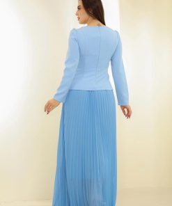 Alternative view of أوبرا فاشن - فستان أنيق بخامة شيفون وكريب مزين بالكريستال