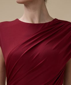 Alternative view of اكتان - فستان برغندي طويل درابيه