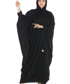 عبايات روزا - عباية بشت منسوجة من قماش لمسة حرير مع طرحتها