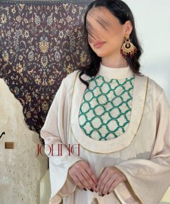 Alternative view of جولينا  - جلابية بيج مزينه بالاخضر