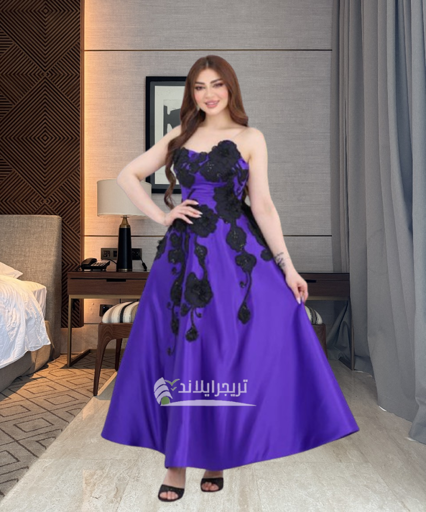 تريجر آيلاند - فستان سهرة بورود بارزة