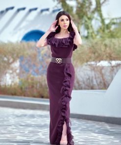 Alternative view of أوبرا فاشن - فستان سهرة أنيق بقصة ناعمة وتفاصيل شيفون راقية