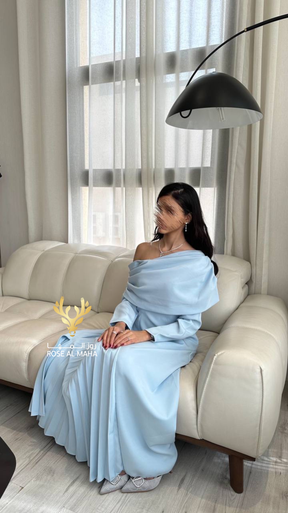 روز المها - فستان ناعم بيبي بلو - Image 5