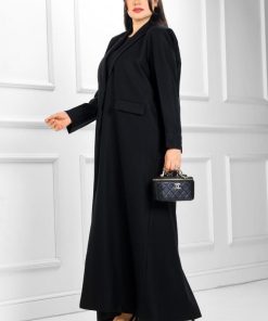 Alternative view of عبايات روزا - عباية بليزر منسوجة من قماش بليزر مع طرحتها