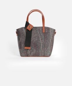 أوبرا فاشن - شنطة يد نسائية ماركة باجكو بنقشة شرقية وتفاصيل جلد بني