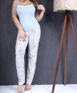 فاميلي كوتون - بيجامة نسائية ريب (أزرق - بطول الكاحل)