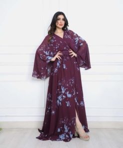 أوبرا فاشن - فستان سهرة مشجر مزين باكسسوار بالخصر