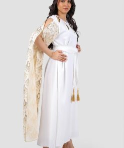 Alternative view of أوبرا فاشن - جلابية كويتية لون ابيض باكمام طويلة