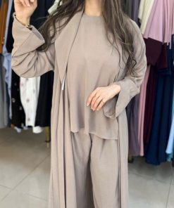 Alternative view of مارينا للعبايات - طقم عبايه 3 قطع لون بيج