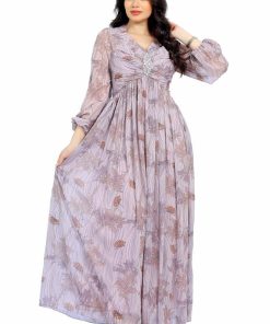 Alternative view of تريجر آيلاند - فستان مشجر طويل باكمام طويل بنقوشات