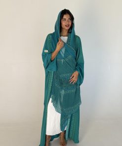 Alternative view of عزة المتميزة - عباية الحرير التركوازي