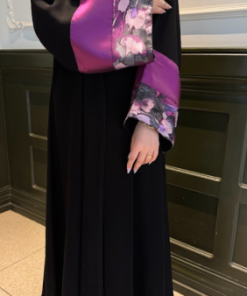 جواهر - عباية بأكمام وردي 0077