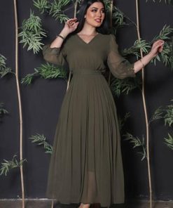 Alternative view of تريجر آيلاند - فستان ناعم طويل شيفون اكمام ميد