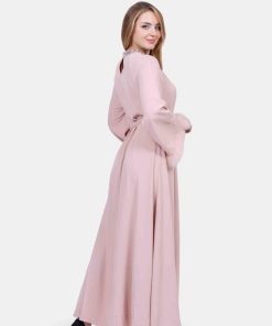 Alternative view of تريجر آيلاند - فستان سهرة طويل ناعم بريش من الاكمام