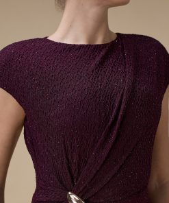 Alternative view of اكتان - فستان طويل بنفسجي بتفصيلية جانبية