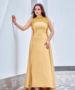 أوبرا فاشن - جلابية أنيقة مطرزة بكريستال سواروفسكي بنقشة ورد فاخرة