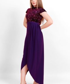 Alternative view of تريجر آيلاند - فستان سهره لف مزين بترتر على الصدر بأكمام جابنيز