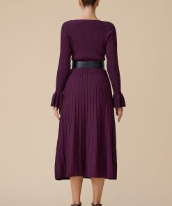 Alternative view of اكتان - فستان موف ميدي باكمام طويلة