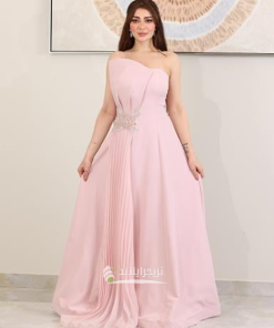 تريجر آيلاند - فستان سهره وردي تب كلوش