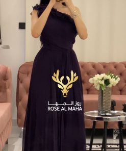 روز المها - فستان شيفون ون شولدر بكرانيش