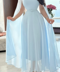 تريجر آيلاند - فستان شيفون بكاب ووردة على الصدر