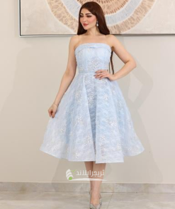 تريجر آيلاند - فستان سماوي قصير دانتيل