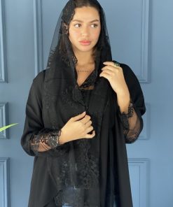 Alternative view of عزة المتميزة - عباية دانتيل -اسود
