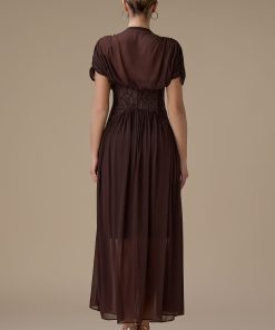 Alternative view of اكتان - فستان طويل بني شيفون