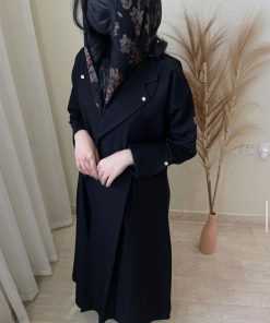 Alternative view of مارينا للعبايات - عباية ‏كريب كتان اسود