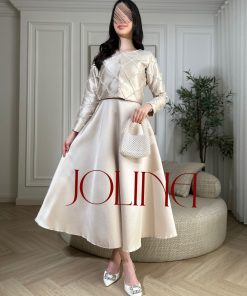 جولينا - فستان قطعتين لون بيج