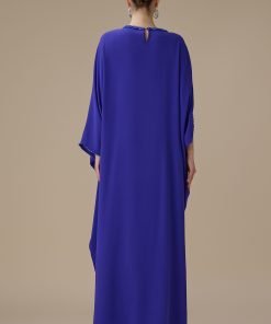 Alternative view of اكتان - جلابية أنيقة باللون الأزرق بتطريز خرزي