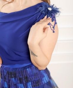 أوبرا فاشن - بلوزة كريب اوف شولدر على اككسوار في الكتف