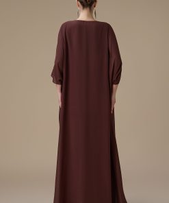 Alternative view of اكتان - جلابية طويلة بني واسعة بقطعتين