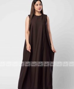 دار امتنان - فستان تحت العباية لف باللون البني -2051