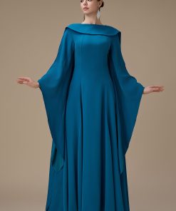 Alternative view of اكتان - فستان طويل ازرق بأكمام كيب