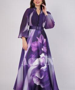 Alternative view of اكتان - فستان موف ماكسي بطبعة ورد