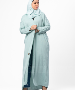 Alternative view of دار امتنان - عباية صيفية لينن باللون التيفاني - 1363